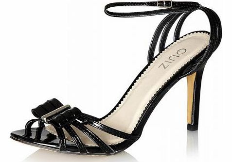 Black Patent Bow Sandals