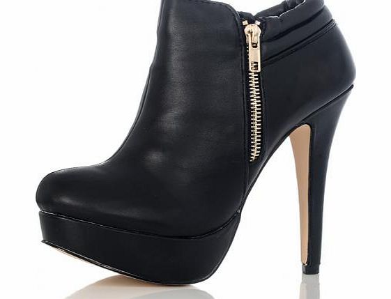 Black PU Shoe Boots