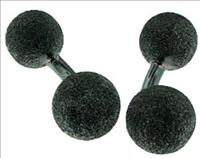 Black Rhodium Cara Ball Cufflinks by Babette