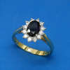 Black Sapphire & Diamond Ring- Gtd 25 Points Diamond