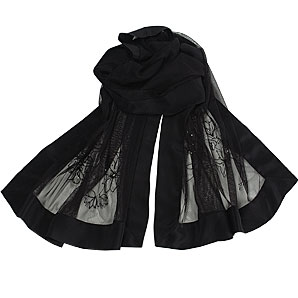 Black Satin Scarf