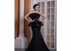 Black Strapless Noble Evening Dresses (Organza