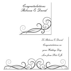 Black Swirl Wedding Card