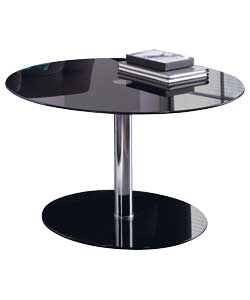 Black Tempered Glass Pedestal Coffee Table