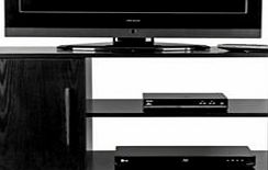 Black TV Stand Black 1 Door Television Cabinet 2 Shelves Black Ash Entertainment Unit
