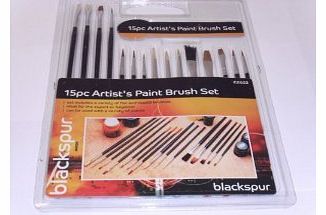 Blackspur 15Pc Assorted Artist Brushes