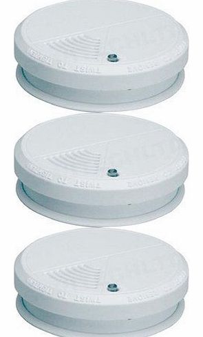 Blackspur 3 x Photoelectric Smoke Detector Fire Alarm Early Warning Tested EN Battery NEW