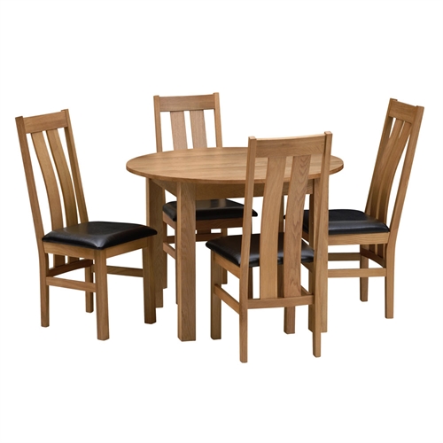 110cm Round Dining Set and 4 Curve