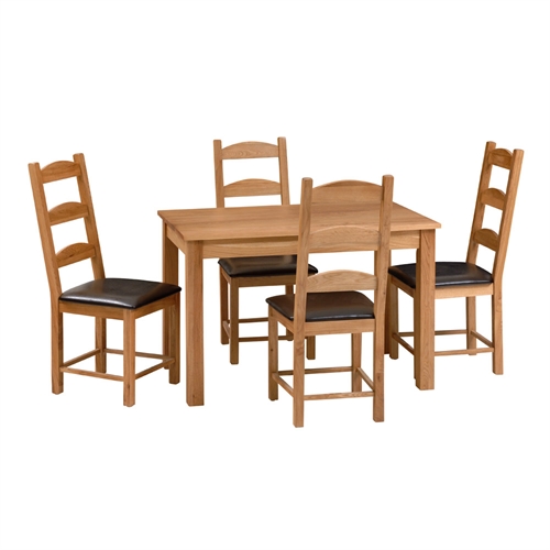 120cm Dining Set and 4 Ladderback