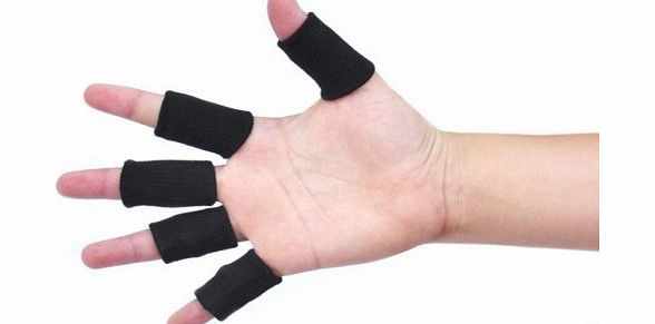 Blancho 10 Pic BLACK Compression Basketball Fingers Sleeve, One Size