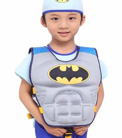 Blancho Batman Swim Vest Learn-to-Swim Floatation Jackets for Kids, M, 2-8 Years Old