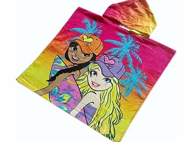 Blancho Bedding Lovely Cartoon Series Skateboard Girl Hooded Bath Towel (120*60CM)