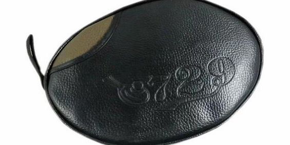 Blancho Black Leather Table Tennis Cover, Round Racket Bag