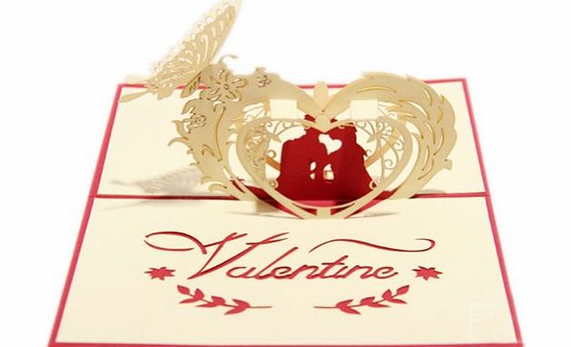 Blancho Creative DIY Hand-Made 3D Paper Sculptures Greeting Card/Happy Valentines Day