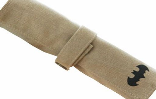 Heroes Canvas Cosmetic Pen Pencil Bag Case Roll (24.5 x 19cm Spread) BATMAN