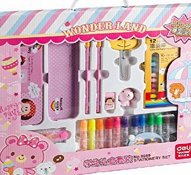 Blancho My First Draw Set Girls Painting Supplies Water Color Pen amp; Oil Painting Stick