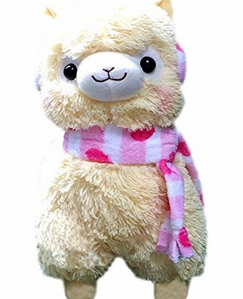 Blancho Plush Doll for Kids Cute Lamb Plush Toy Ideas Stuffed Alpaca with Scarf(H) 18.5``