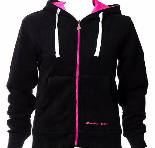 Bleeding Heart Zip Up Skinny Hoodie (Black/Pink) - Medium