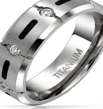Bling Jewelry Mens Titanium Ring Wedding Band Ring with Simulated Resin inlay 7mm