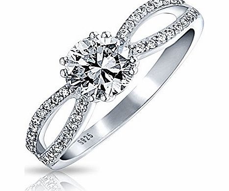 Bling Jewelry Sterling Silver CZ Infinity Engagement Ring Round