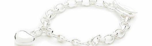 Bling Rocks 925 Sterling Silver Plated Tiffany Style Designer Inspired Puffy Heart T bar Charm Bracelet