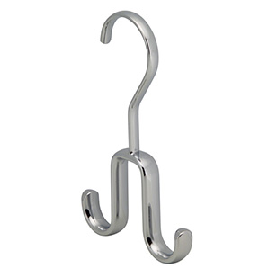 Bliss Products Axis Chrome Wardrobe Storage Rod Hook With 2 Hooks