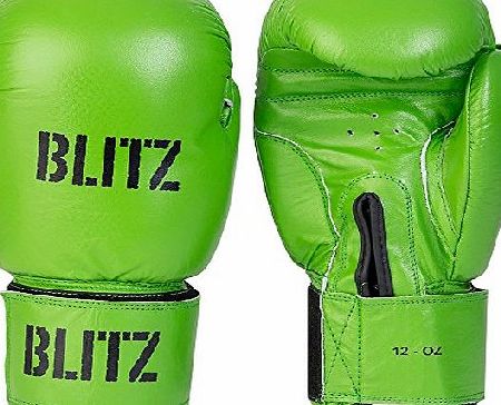 Blitz Sports Leather Boxing Gloves - Green 16oz