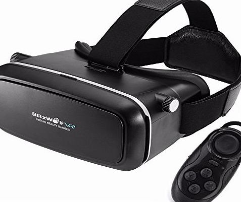 BlitzWolf 3D VR Headset Remote Controller,BlitzWolf 3D Viewer Glasses Virtual Reality Box Movies Games Helmet Google Cardboard Upgraded for iPhone 6 6s plus, Android Samsung Galaxy S5 S6 S7 Edge Note