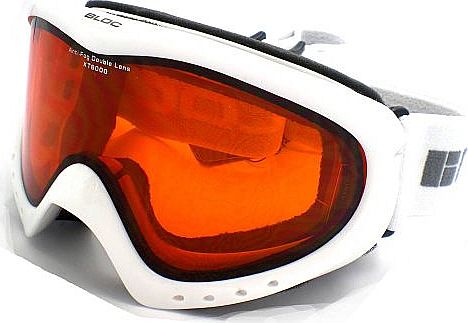2013 BLOC UTOPIA Ski Snow Goggles Shiny White / Orange Cat.2 Lens UT11 - Medium Fit