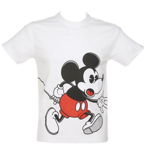 Bloc28 By Disney Mens White Chased By Ewok Mickey Mouse