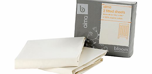 Bloom Alma Fitted Cot Sheet, Natural Wheat, 45 x