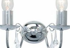 Blooma Albany Candle Chrome Effect Double Wall Light