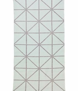 Bloomingville Geometric print rug - light grey/water green S