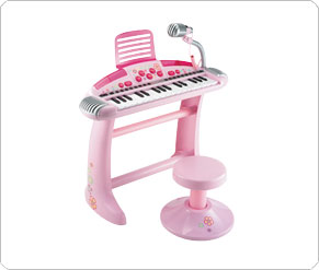 Superstar Cool Keyboard And Stool - Pink