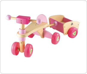 Wooden Trike and Trailer - Pink