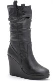 EyeCatchShoes - Womens Platform Wedge Boot Black Size 8