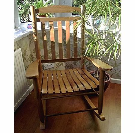 Blu-Stone NEW TRADITIONAL VARNISHED FARMHOUSE STYLE ROCKING CHAIR LIVING BED ROOM CONSERVATORY