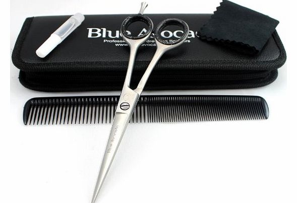 Blue Avocado New 6.5`` Hair Cutting Scissors,Barber Scissors,Dog Scissors in Leather Kit