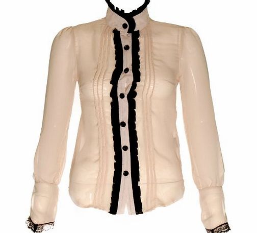 Blue Banana Steampunk Brown amp; Cream Shirt - X-Large