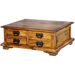 Blue Bone - Vintage Pine Coffee Table with 8