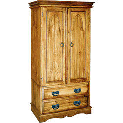 Blue Bone - Vintage Pine Gothic Wardrobe with 1