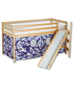 Blue Camouflage Shorty Mid-Sleeper with Tent and Mattress