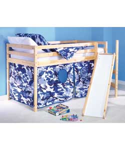 Blue Camouflage Shorty Mid-Sleeper with Tent- Slide and Matt