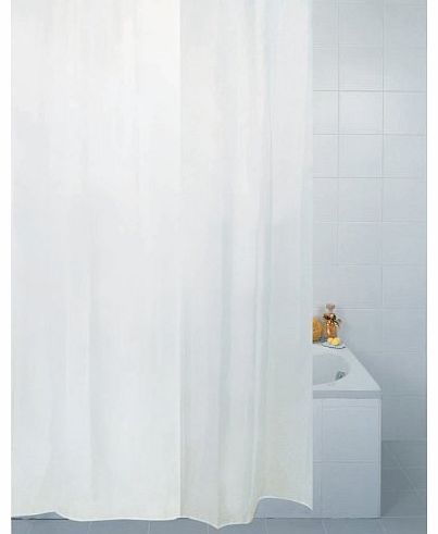 Fabric Bathroom Shower Curtain Plain White 180 x 200 cm Extra Long