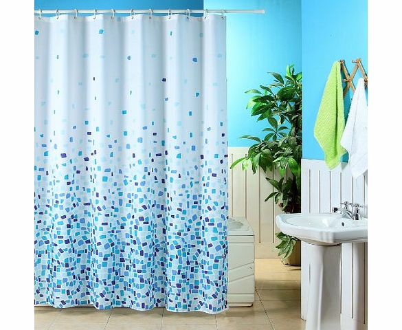 Blue Canyon MOSAIC PATTERNED POLYESTER 180 X 180CM SHOWER CURTAIN