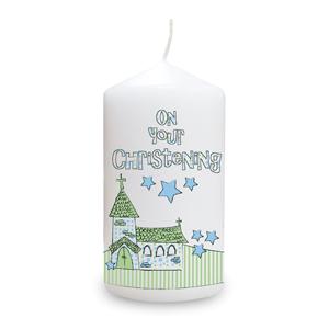 Blue Christening Church Candle