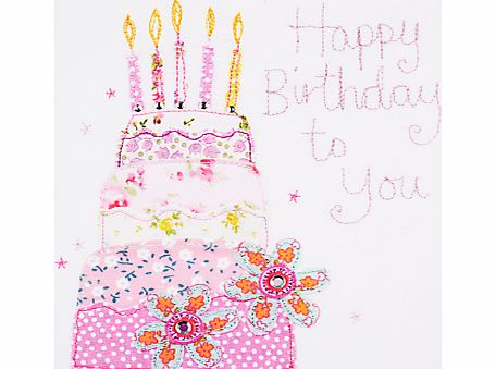 Blue Eyed Sun Vintage Birthday Cake Card