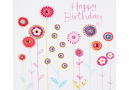 Blue Eyed Sun Vintage Birthday Stems Card