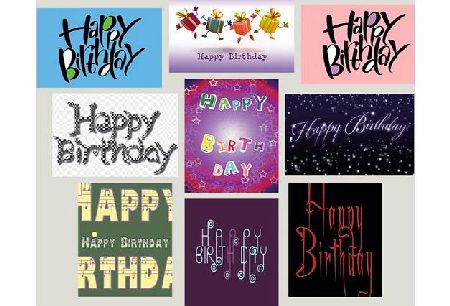 Blue Frog Birthday collection x 9 - Beautiful selection of Nine Birthday Greeting Cards.