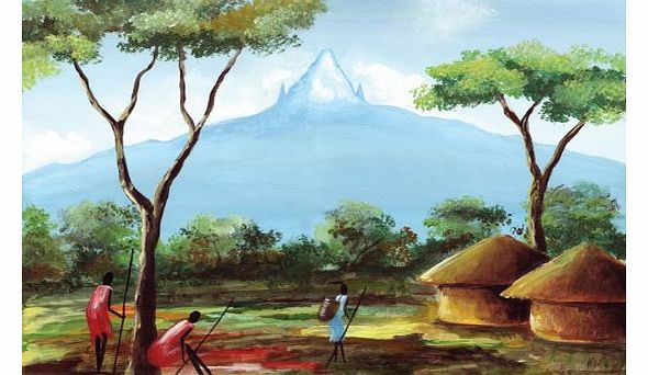 Blue Frog Mount Kenya - Fine Art African Based Blank or General, Occasional, Birthday Greeting Card.